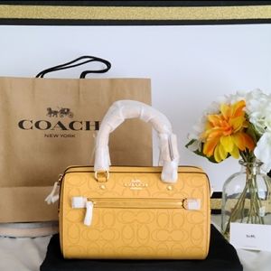 COACH ROWAN PERFORATED LOGO TOP HANDLE TOTE